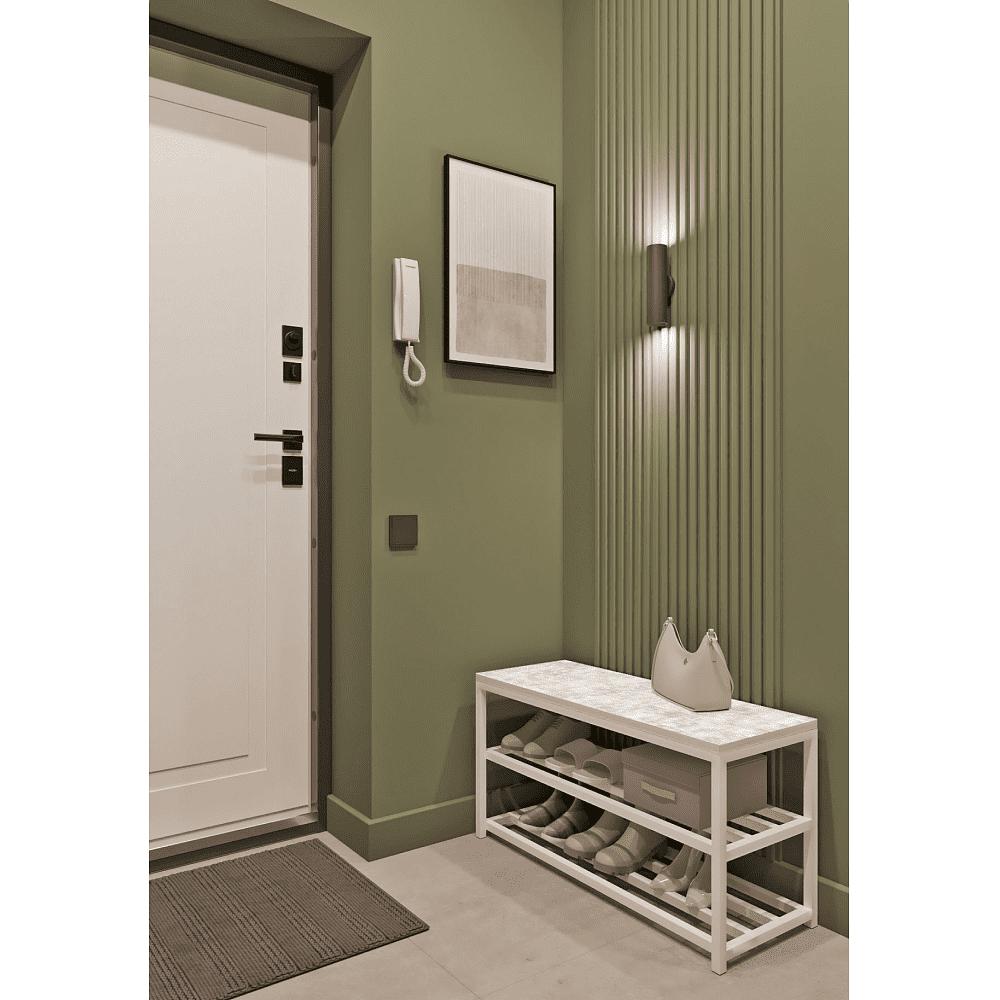 Обувница ALLERD 2 RION, белый муар, 830х320х450, энигма - 3