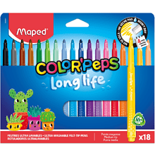 Фломастеры "Color Peps Long Life", 18 шт