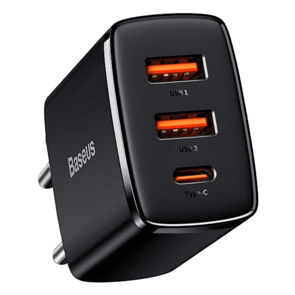 Сетевое зарядное устройство Baseus CCXJ-E01 Compact Quick Charger 2U+C 30W Black - 4
