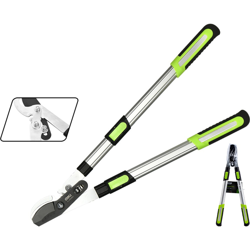 Секатор садовый "Deli", 630-870 мм, телескопический, черный, зеленый - 2