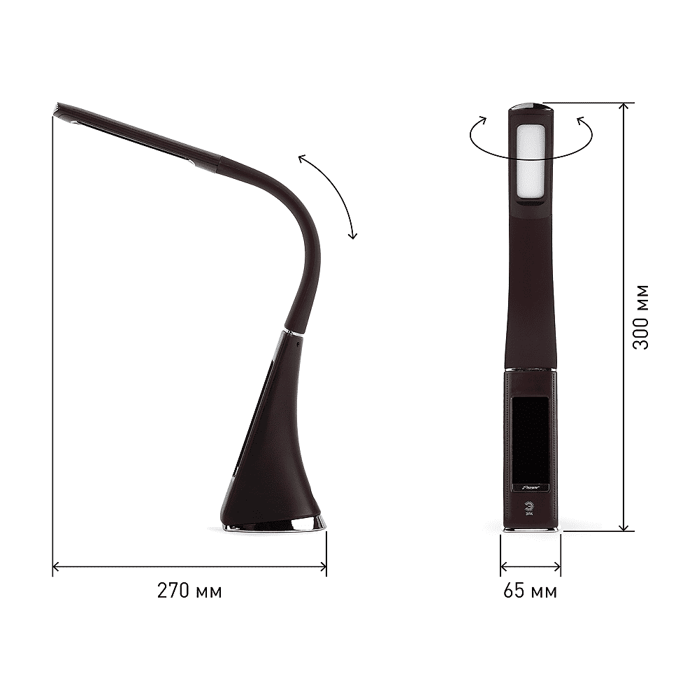 Светильник настольный ЭРА NLED-461-7W-BR, коричневый - 4