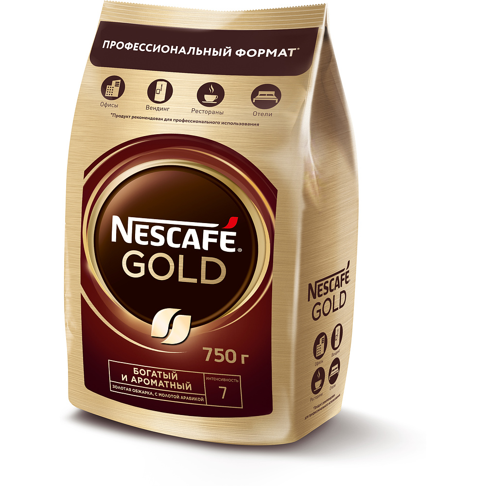 Кофе Nescafe Gold растворимый сублимированный с добавлением натурального молотого кофе, 750 г - 5