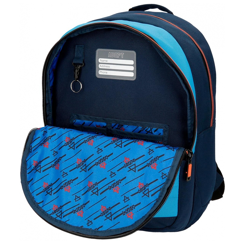 Рюкзак молодежный Enso "Adept" L, темно-синий, голубой - 2