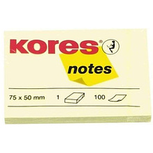 Бумага для записей на клейкой основе "Kores", 75x75 мм, пастель