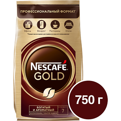 Кофе Nescafe Gold растворимый сублимированный с добавлением натурального молотого кофе, 750 г