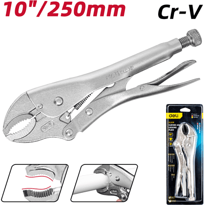 Клещи зажимные Deli YS EDL0381, с фиксатором, 220 мм - 7
