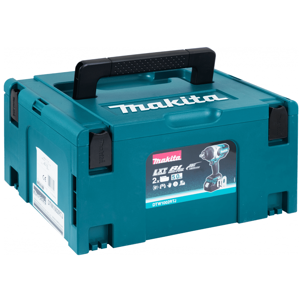 Аккумуляторный гайковерт MAKITA DTW1002RTJ, 18 В, 1050 Нм, 1/2", 5.0Ачx2, MakPac 3 - 4