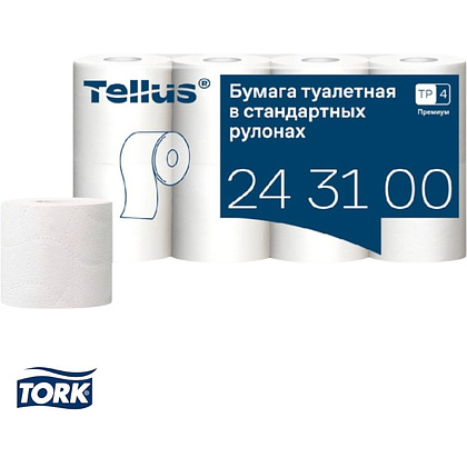 Бумага туалетная Tellus Премиум, TР4, 8 рулонов, 15 м, 3-слоя