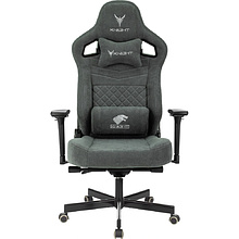 Кресло игровое Бюрократ Knight Hunter, искусственная замша, серый