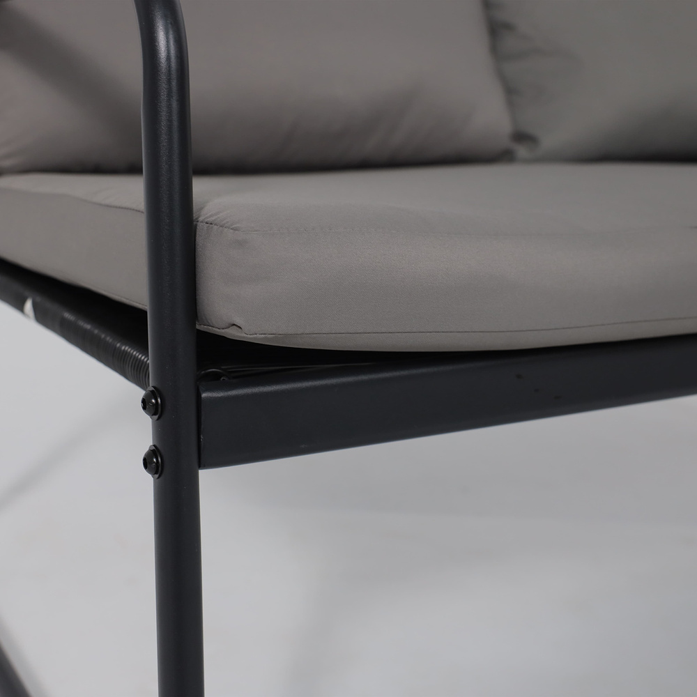 Комплект мебели садовой AksHome GARDENIA (кресло  2 шт, диван 1 шт, стол 1 шт), черный - 23