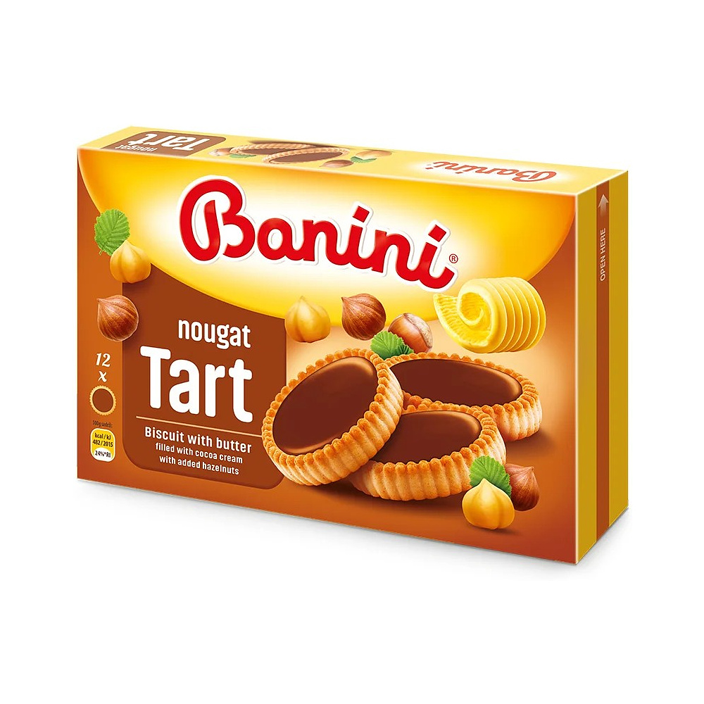 Печенье "Banini.Tart Nougat" с какао-начинкой и фундуком, 210 г 