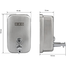 Диспенсер для жидкого мыла BXG "SD Н1-500М", 0.5 л, ручной, металл, серебристый, матовый