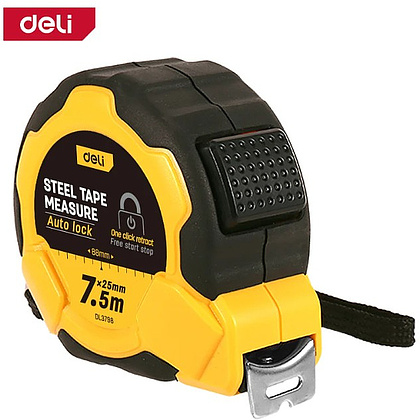 Рулетка Deli YS EDL3798, 7,5 м х 25 мм, желтый, черный - 2