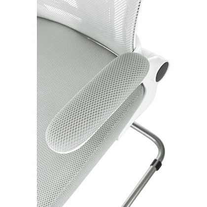Кресло на полозьях Бюрократ "MC-W109", сетка, ткань, металл, светло-серый - 6