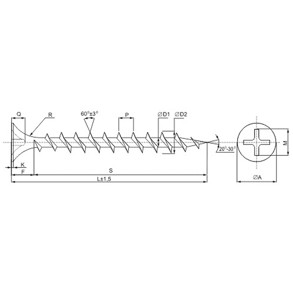 Саморез 4.8х102 мм для монтажа ГКЛ к дереву, фосфат, 300 шт. - 2