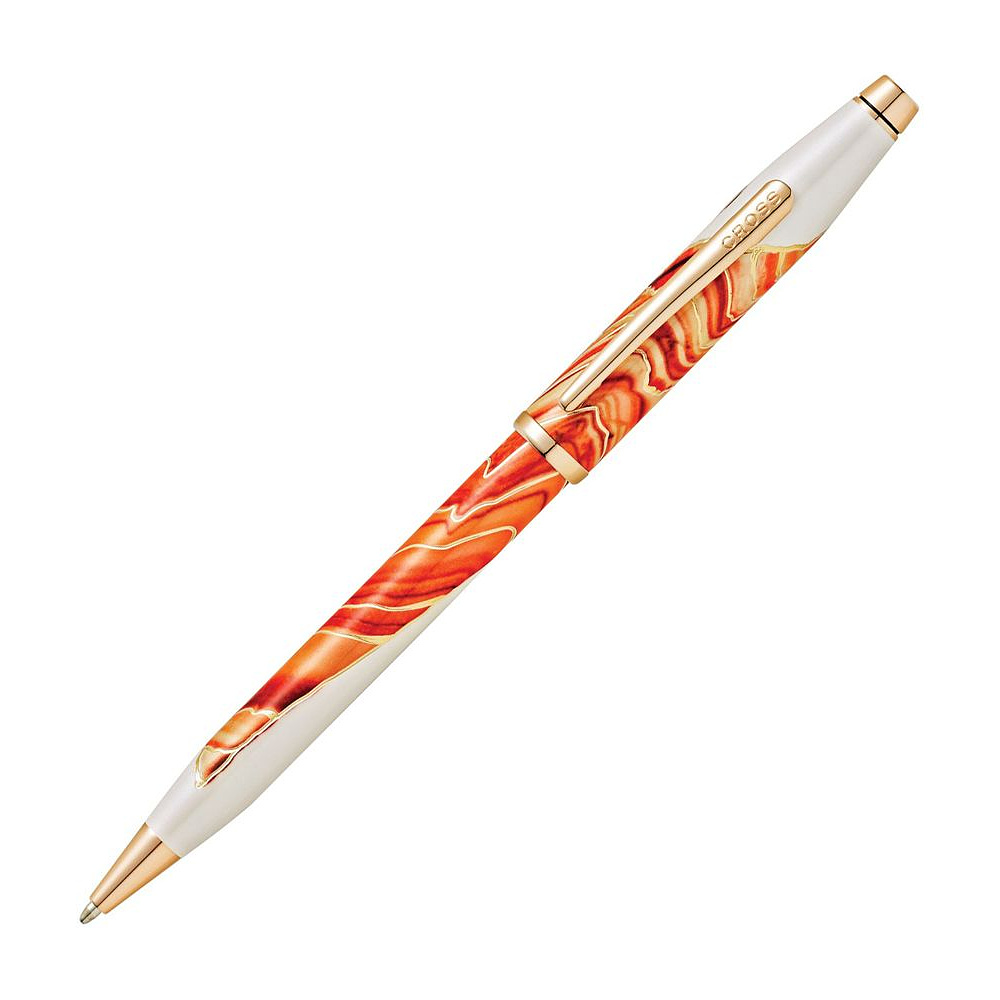 Ручка шариковая автоматическая "Cross Wanderlust Antelope Canyon", 0.7 мм, оранжевый, золотистый, стерж. черный