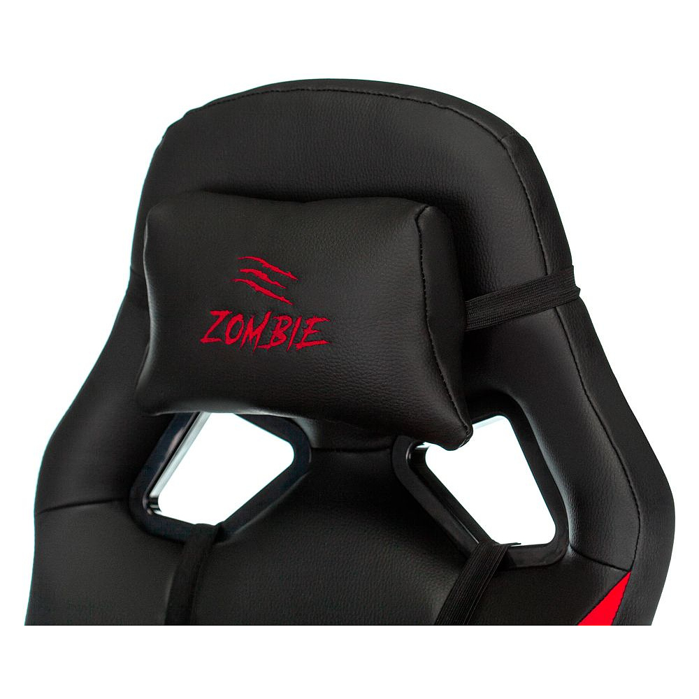 Кресло игровое "Zombie DRIVER", экокожа, пластик, черный, красный - 8