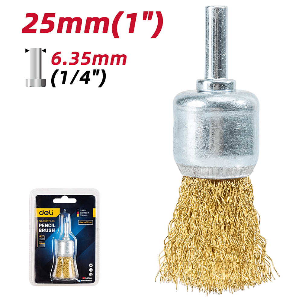 Щетка для дрели Deli YS EDH-GSS025-E6, плоская, проволочная - 3