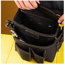 Сумка для инструментов поясная Deli YS EDL-P4, 220х140х200 мм, ткань Oxford, черный