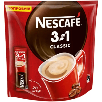 Кофейный напиток "Nescafe" 3в1, растворимый, 20 шт./упак.