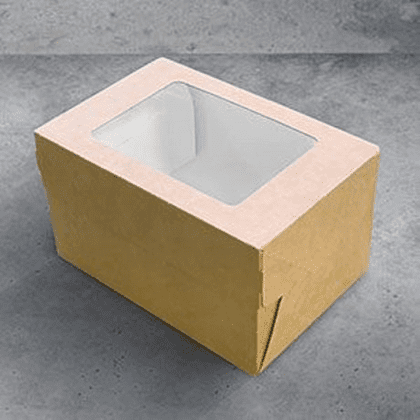 Контейнер бумажный для пирожных, 300 шт/упак, крафт - 2