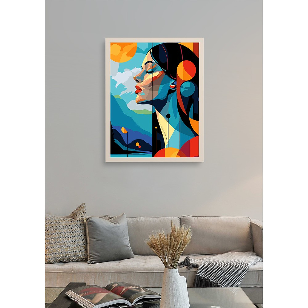 Картина по номерам "Женский портрет абстракция" - 3