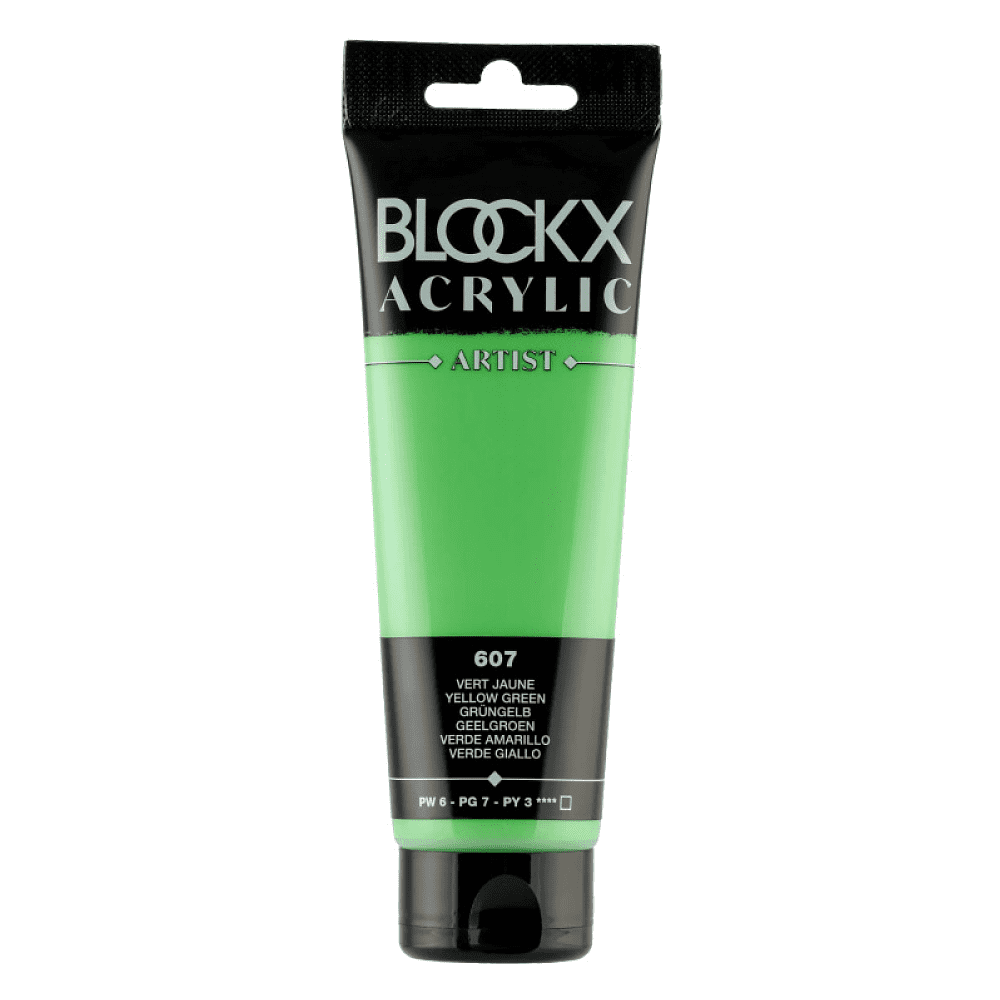 Краски акриловые "Blockx", 607 зелено-желтый, 120 мл