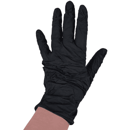 Перчатки нитриловые неопудренные одноразовые BVB, р-р S, 100 шт./уп., черный - 3