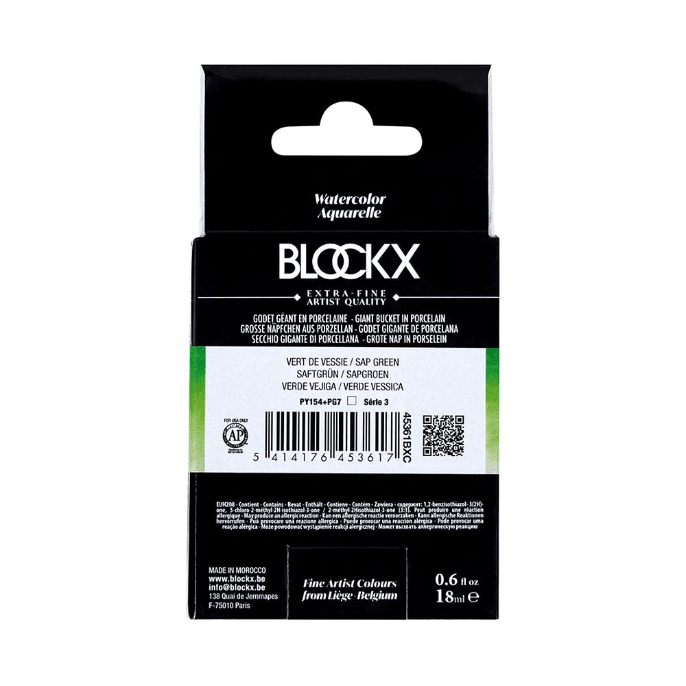 Краски акварельные "Blockx. Giant pan", 361 травяной зеленый, 18 мл., кювета - 5