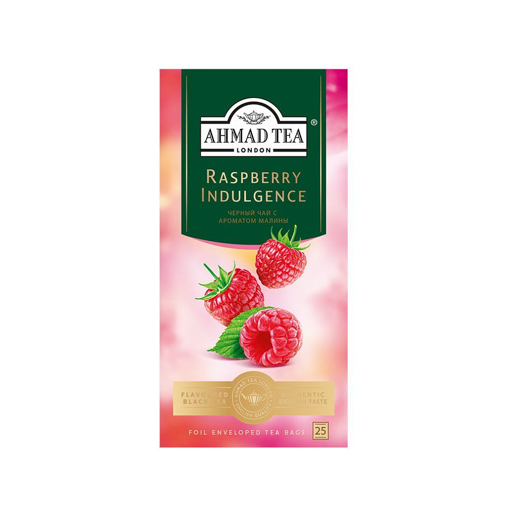 Чай "Ahmad Tea Raspberry Indulgence", 25 пакетиков x1.5 гр, черный, со вкусом и ароматом малины - 2