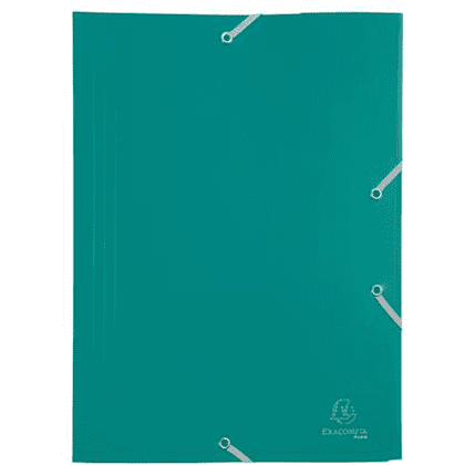 Папка на резинках "Exacompta", A4, 15 мм, полипропилен, зеленый