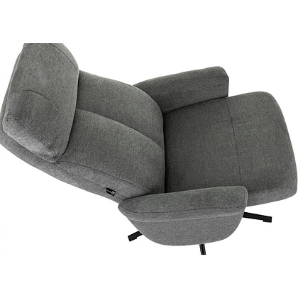 Кресло мягкое Бюрократ Baron, ткань, серый, металл, с пуфом - 10