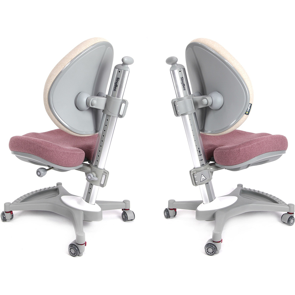 Кресло детское SingBee Cobee 138, ткань, розовый пудровый, пластик, корпус серый, подставка для ног, с чехлом серым - 8