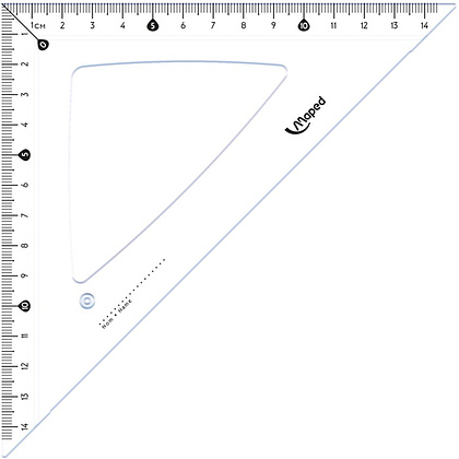 Набор чертежный Maped: линейка 30 см, треугольник 45 и 60 гр, транспортир 180 гр, прозрачный - 4