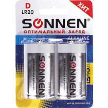 Батарейки алкалиновые Sonnen "LR20/D", 2 шт
