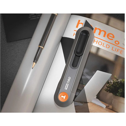 Нож строительный Deli HS HT4008C, 135x30 мм, трапеция, Soft Touch, оранжевый - 4