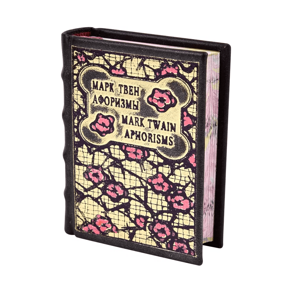 Книга-мини "Афоризмы", Марк Твен, натуральная кожа, 65х90 мм, ассорти - 3