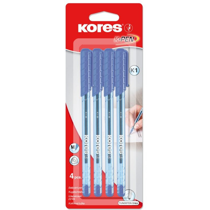 Ручка шариковая "К1", 0.5 мм, синий, стерж. синий - 3
