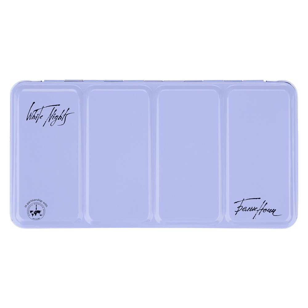 Пенал для акварели "Белые ночи" на 35 кювет, металл, светло-голубой