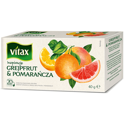 Чай "Vitax" 20*2 г., фруктовый, со вкусом грейпфрута и апельсина