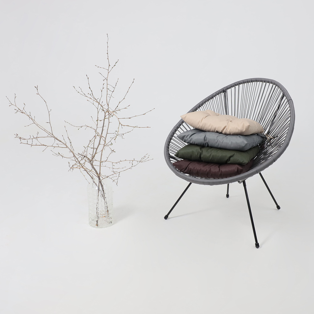 Кресло садовое AksHome RIMINI, искусственный ротанг, серый - 4