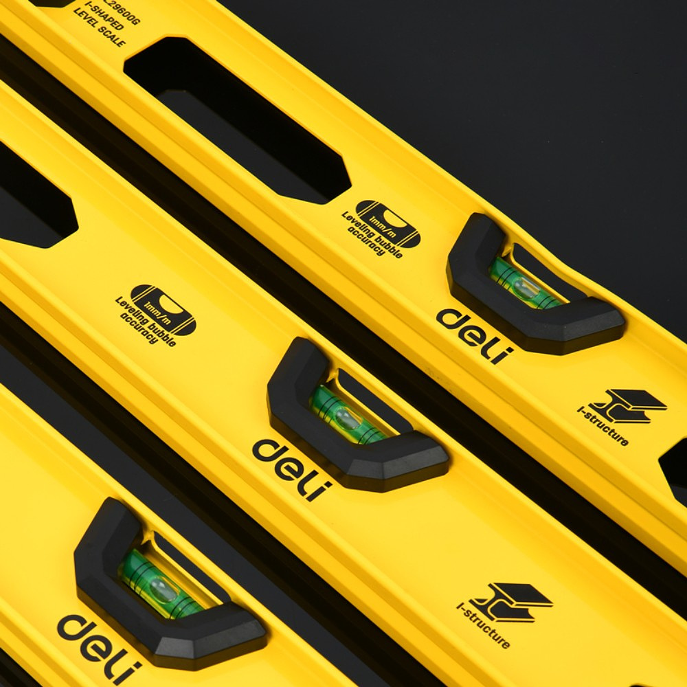 Уровень строительный Deli YS EDL291000G, 1000 мм, рельсовый - 4