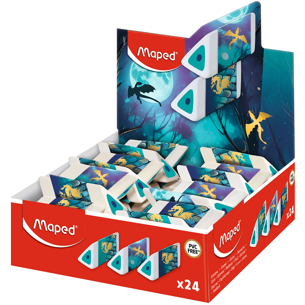 Ластик "Dragon", белый, зеленый 