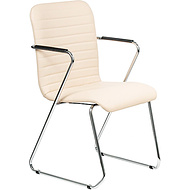 Кресло для посетителей SitUp TASK chrome экокожа, кремовый