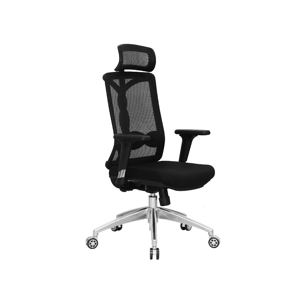 Кресло для руководителя EVOLUTION "FUSION Fabric", ткань, сетка, металл, черный - 4