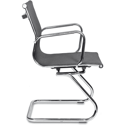 Кресло на полозьях "Бюрократ Ch-993-Low-V", сетка, черный, металл хром - 4