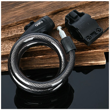 Замок тросовый велосипедный Deli YS EDL508063, 15х1200мм, ключи 2 шт - 4