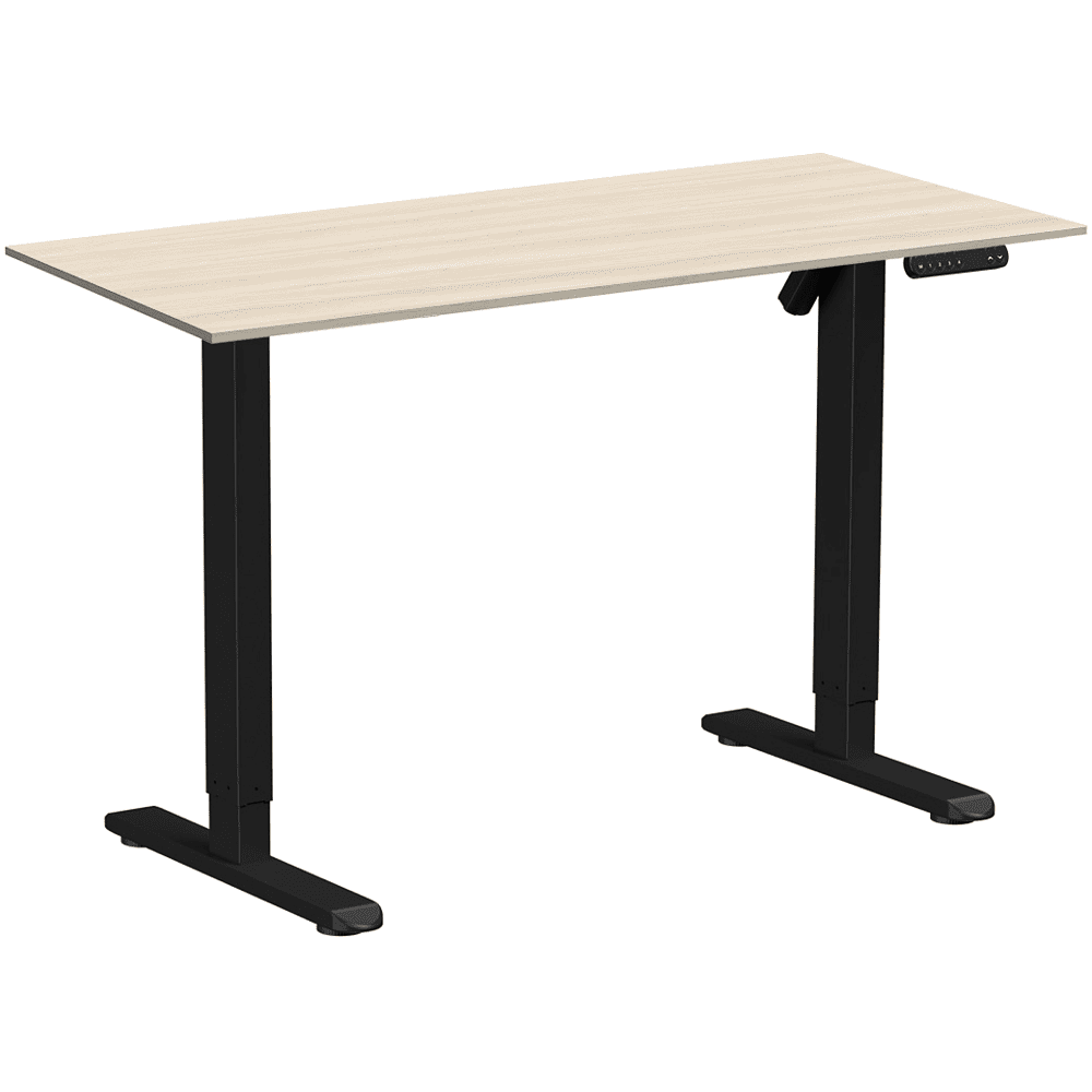 Стол с электроприводом WellDesk Basic 1200x675х18 черный/ясень шимо светлый (9191456+9197779)