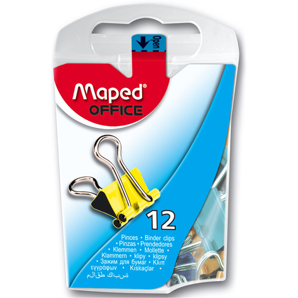 Зажим для бумаг Maped, 15 мм, 12 шт, ассорти - 3