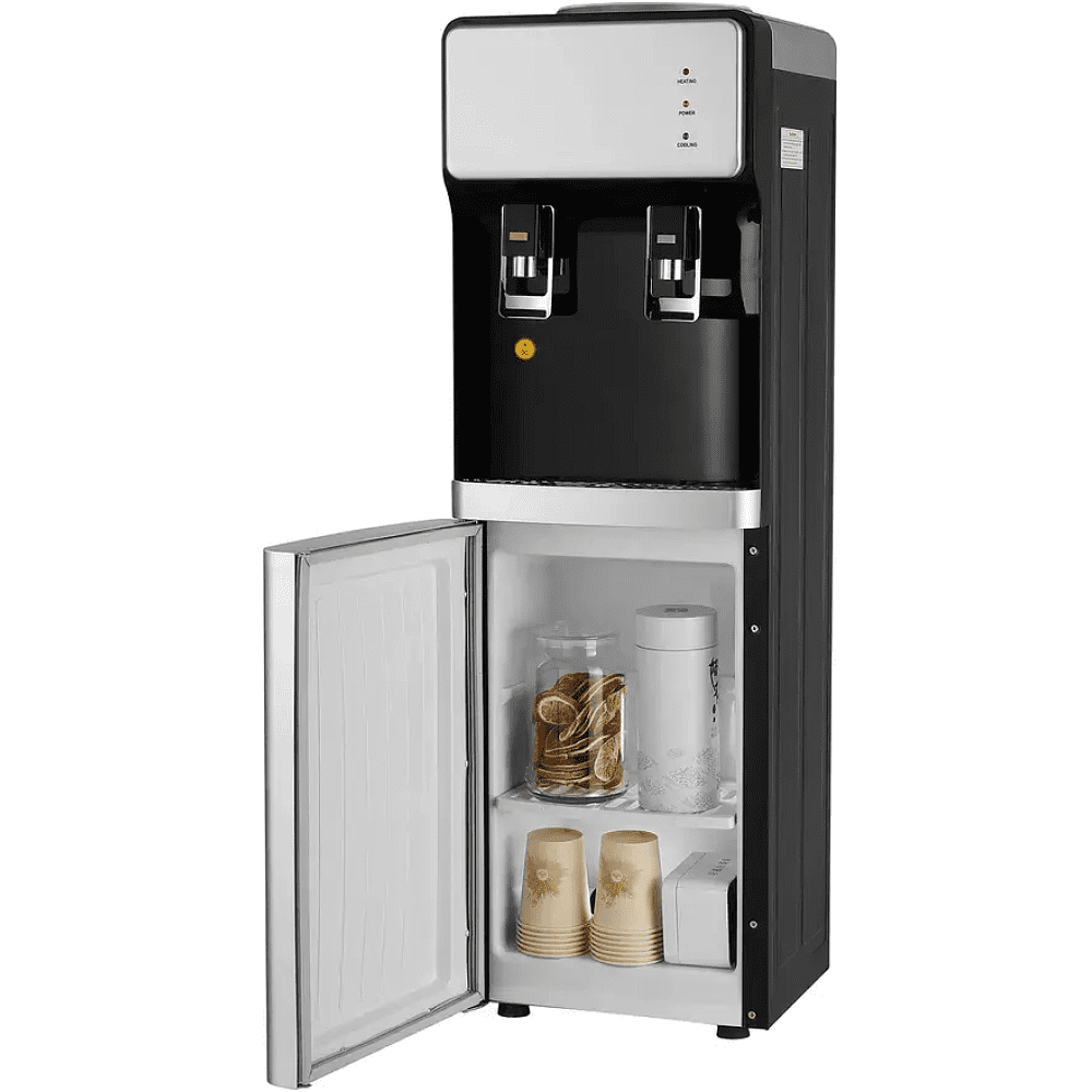 Кулер со шкафчиком Sundays "SL-805LB", серебристый, черный - 3